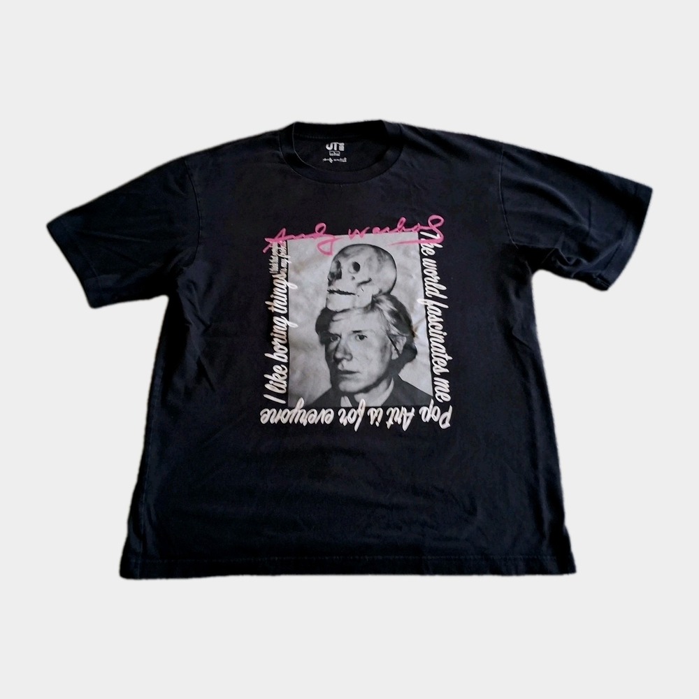 Andy Warhol  X Uniqlo UT Men's Size XL Graphic Black Skull T-Shirt Pop Art - Picture 3 of 11